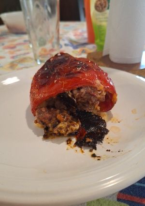 Una foto de Ajíes rellenos de carne