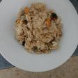 Arroz con calabaza, berenjena y queso