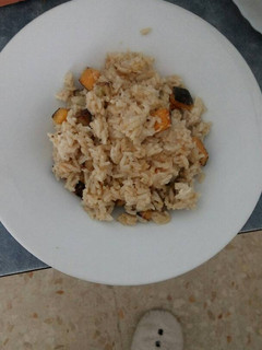 Una foto de Arroz con calabaza, berenjena y queso