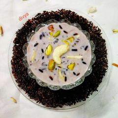Black rice kheer A picture of Black rice kheer.