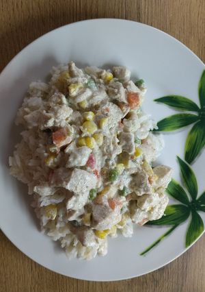 Tejszínes mexikói csirke rizzsel recept fotója