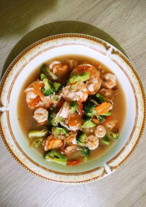 Foto resep Udang Brokoli Saus Tiram