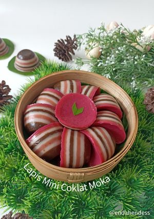 Foto resep Kue Lapis Mini Coklat Moka | Lapis Pepe Betawi 💛