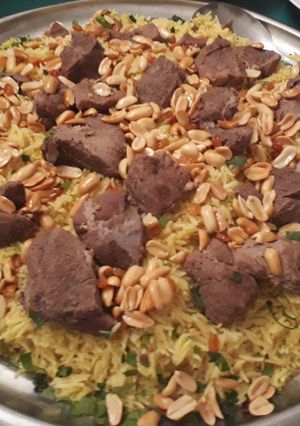 صورة لوصفة رز بلحم الغنم