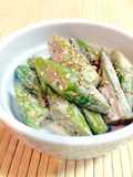 Microwave Okra with Sesame, Mayo, and Soy Sauce
