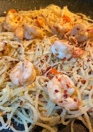 Foto resep Spaghetti Aglio Olio Udang