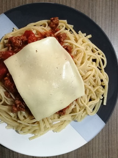 Una foto de Tallarines a la bolognesa