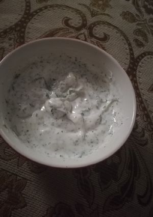 صورة لوصفة غموس الزبادي والنعناع ⁦☘️⁩