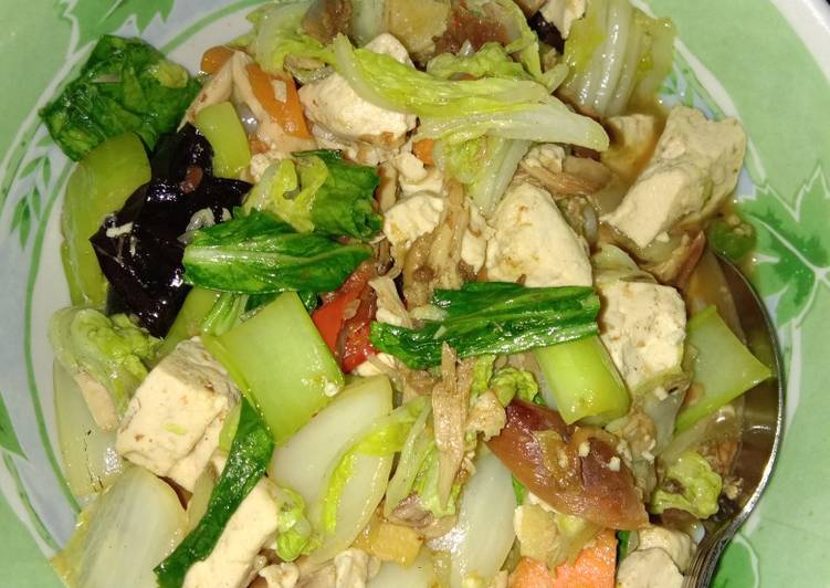 Tumis sayur ayam tahu