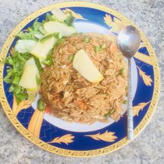 A picture of Chinese fried rice.