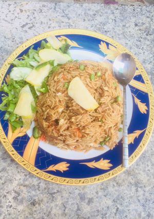 A picture of Chinese fried rice.