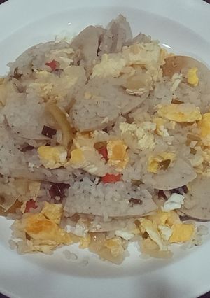 รูปของ ข้าวผัด(บุกนุ่ม)หมูยอ,ไข่ขยี้,พริกน้ำปลา - คีโต