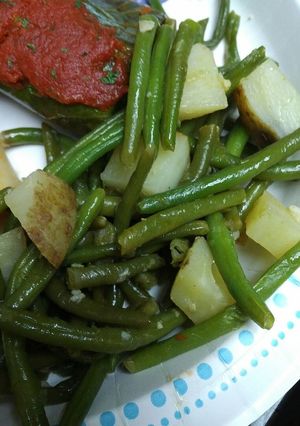 A picture of Labor Day Green Beans and Potatoes vegetarian.