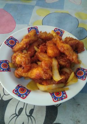 Foto resep Ayam goreng Sajiku tumis bawang Bombay