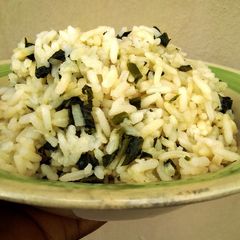 Ugu(pumpkin Leaf)Rice A picture of Ugu(pumpkin Leaf)Rice.