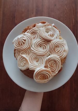 Una foto de Key "lemon" pie (key lime pie pero con limón)