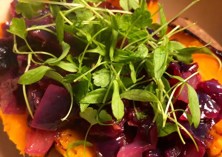 7 Way to Create Healthy of Sweet potato and red cabbage - vegan option