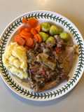 Pork Chops with cider, apple, mushrooms & crème fraîche