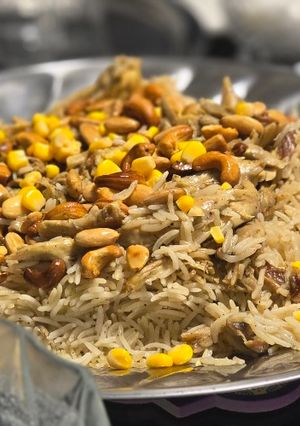 صورة لوصفة مقلوبة باذنجان ورز ودجاج
