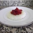 Hamburguesa de arroz con pimientos caramelizados