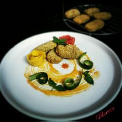 Baked Chickpea Nuggets A picture of Baked Chickpea Nuggets.