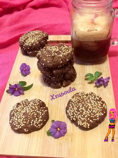 Φωτογραφία της συνταγής Μπισκότα 🍪 με μέλι 🍯, ταχίνι και κακάο 🍫