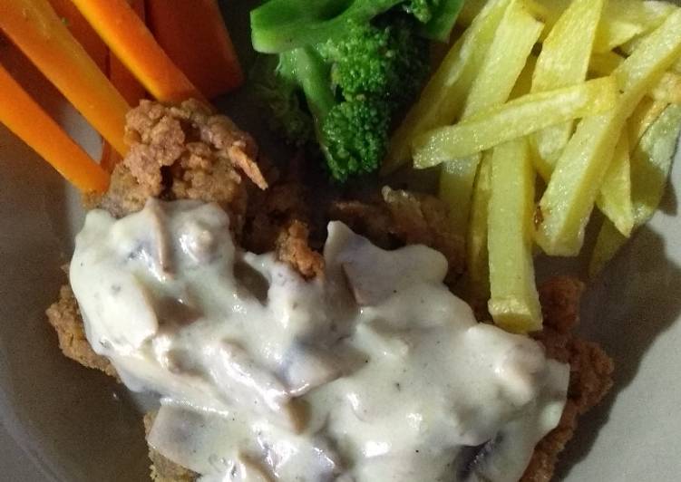 Beef Crispy with Mushroom Sauce 🍖