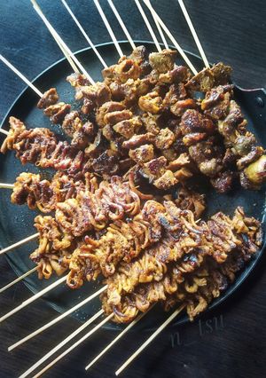Foto resep 394. Sate Usus & Hati Ampela Ayam ala Angkringan