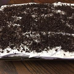 A picture of Cookies and cream poke cake.