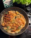 Creamy chicken spinach pasta ✨