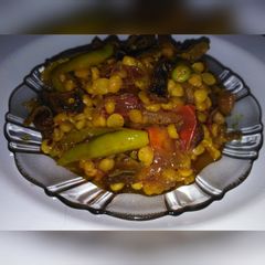 A picture of Spicy daal karela.