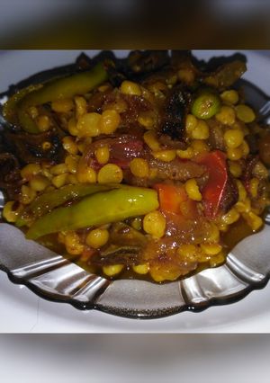 A picture of Spicy daal karela.