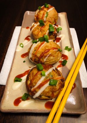 A picture of Homemade Shrimp Takoyaki.