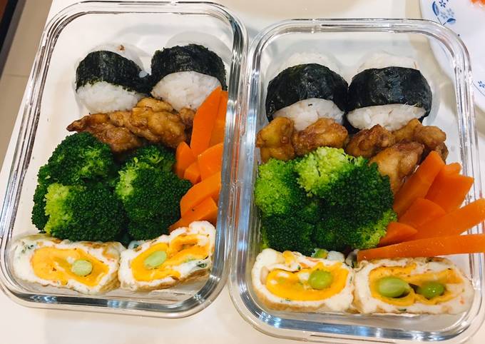 Cara bikin Nasi bento (lunch box) rumahan / simpel tapi bergizi