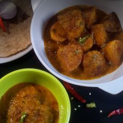 Punjabi dum aloo A picture of Punjabi dum aloo.