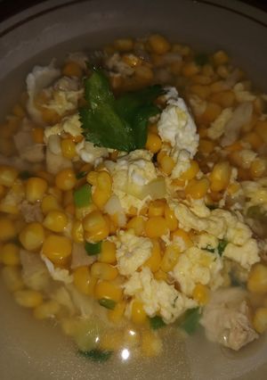 Foto resep Sweet corn n chiken soup with garlic (sup jagung manis)