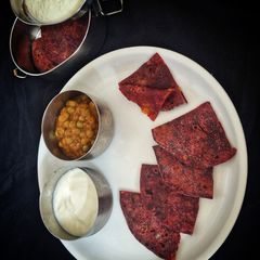Aloo Stuffed Beetroot Paratha A picture of Aloo Stuffed Beetroot Paratha.