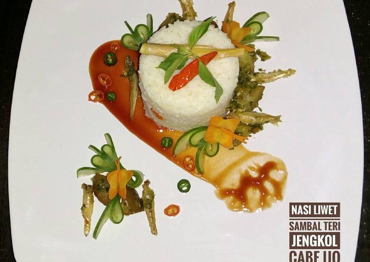Nasi Liwet + Sambal Teri Jengkol Cabe Ijo