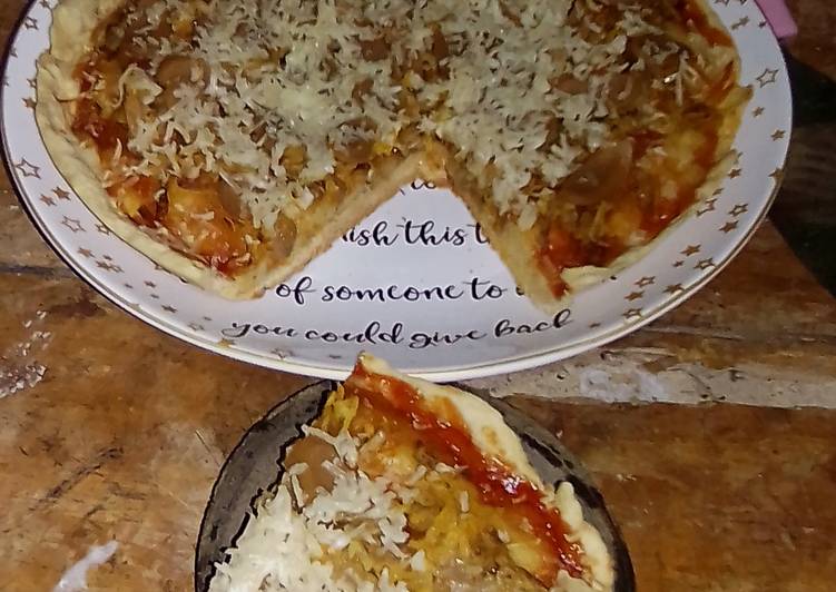 Langkah Mudah untuk Membuat Pizza Teflon ~ Pizza Jamur NO Ulen PROOFING 1 KALI Empuk Crispy yang Lezat Sekali