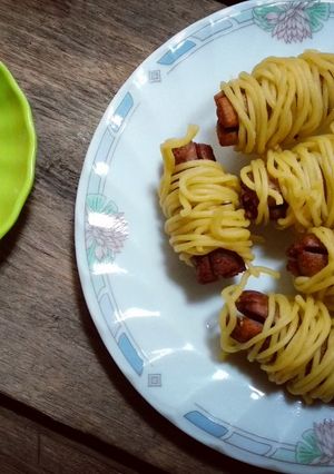 Foto resep Mie Gulung Sosis Simple
