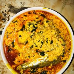 A picture of Title:EGUSI SOUP(caking method).
