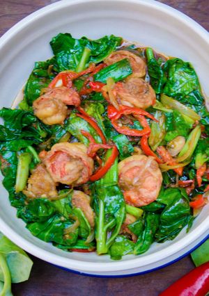 Foto resep Tumis Udang Kailan Mentega