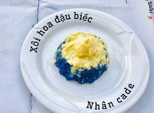 Hình của món Xôi hoa đậu biếc nhân ca dé.