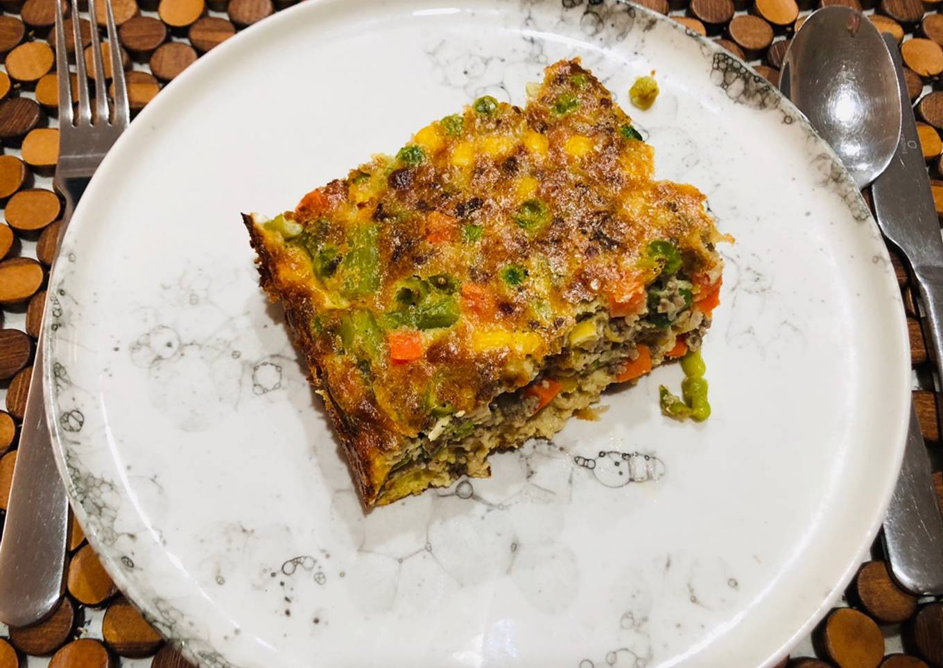 Pastel de carne con verduras
