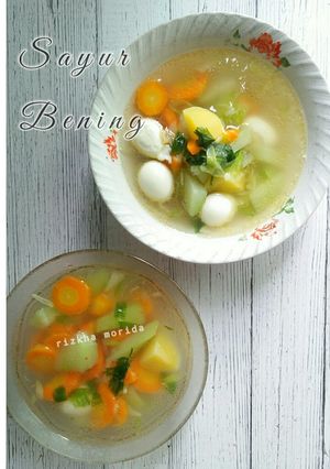 Foto resep Sayur bening wortel, labu siam, kentang dan telur