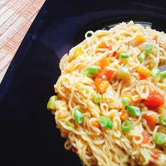 A picture of Spicy maggi noodles Indian style.