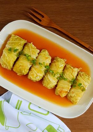 Foto resep Sawi Putih Gulung Isi Ayam