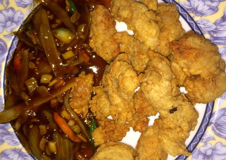 Proses meracik Ayam crispy saus tiram, Bikin Ngiler