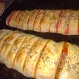 Arrollado calabaza, cebolla caramelizada y queso