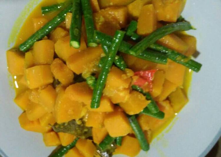 Resep Pumpkin tumis kacang panjang sederhana, Menggugah Selera